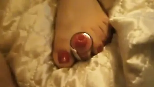 Ms Footsie Pedicure on the cock Foot fetish Toes POV