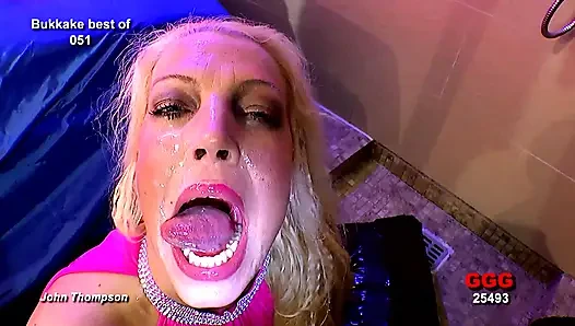 Ggg John Thompson - Blonde Slut Sucks Cocks in Wild Bukkake Orgy