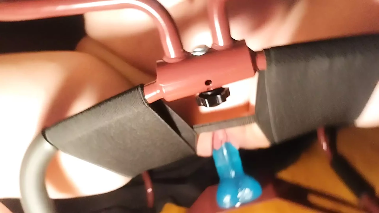Daddy's slut riding bounce chair