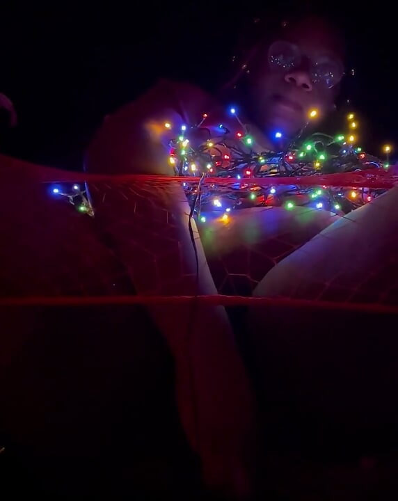 Ebony BBW Masturbates Christmas Edition