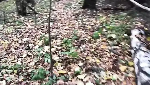 Ormanda Sarışın, Kamerada Yabancıya Karşı Ayağa Kalkarak Sevişiyor