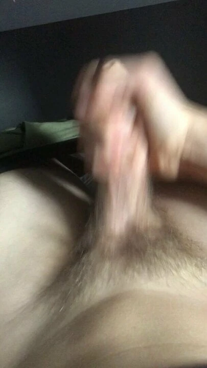 Small uncut dick, jerking off