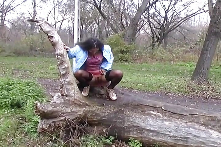 German Teen Pee and Cum in the Solo Forest Session