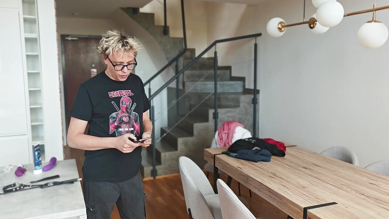 Two Guys Fuck a Cleaning Lady Using Vibrators and Make Her Take Their Cocks in Her Mouth.