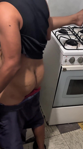 I fuck very hard with my neighbor in the kitchen!!  It hurts daddy!! | Clip 2