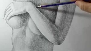 Crayon art - dessin facile du corps nu