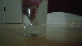 Cumshot in glass of water