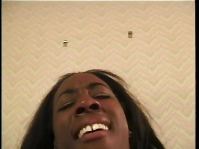 Black whore with amazing tits deep throats white dick before fucking