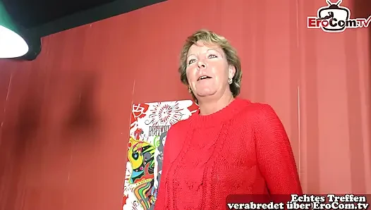 German granny does her first sex casting for pocket money