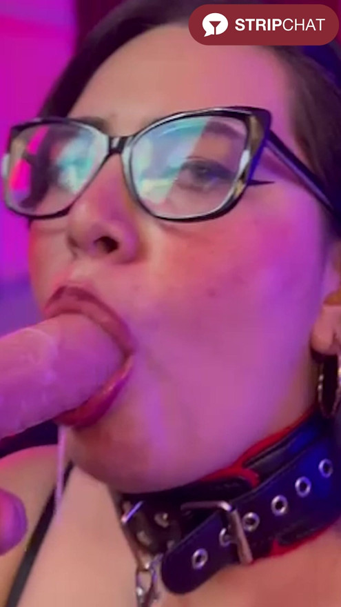 Sexy Brunette Sucks and Deepthroats Massive Dildo - Koralynx