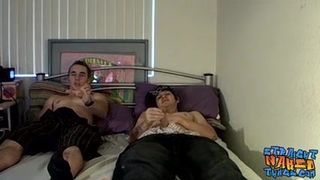 Thug Ian Madrox strokes cock alongside straight jock