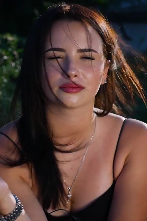 Sexy Brunette Babe Is Smoking