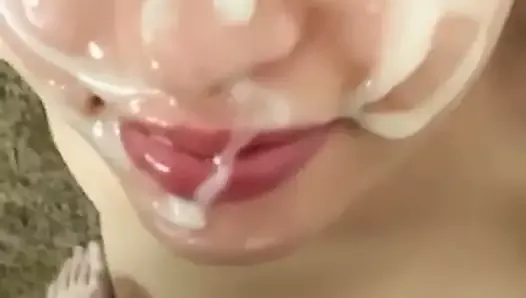 Girl receives fat facial