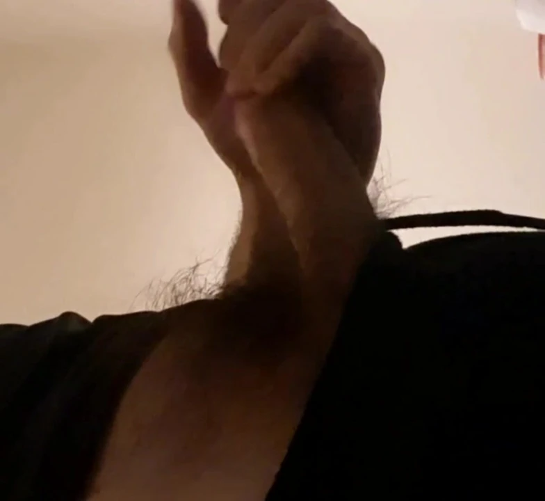 Cock stroke with pubic hair