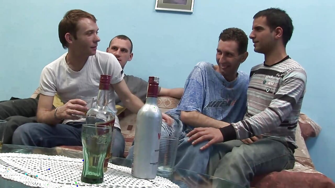 Gay orgy for four unleashed boys