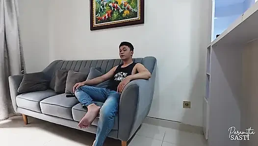 Stepmom Itha Threesome with Stepson Friends so Hot and Creampie
