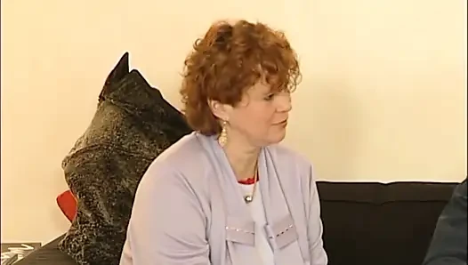 Mature Gerda and her first 3some