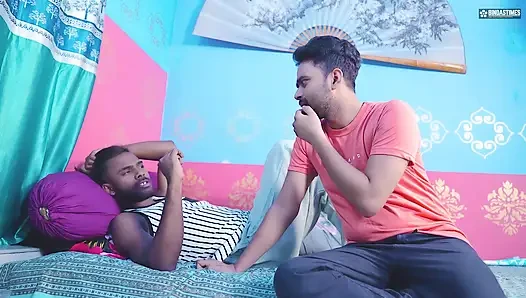 Desi Bold & Horny Step Mom shares Bed with Her Two Step Sons at Same Time  Threesome  ( Hindi Audio )