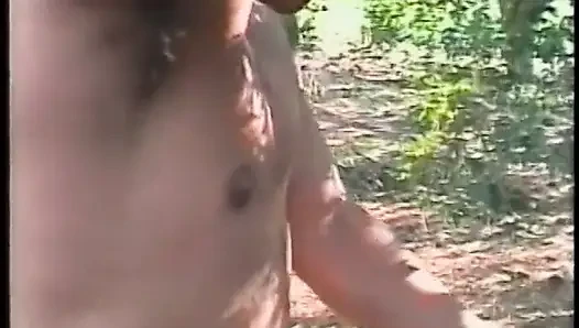 Well-padded cutie Endy shares hard cock with guy and dildo on the ground in nasty bisexual threesome