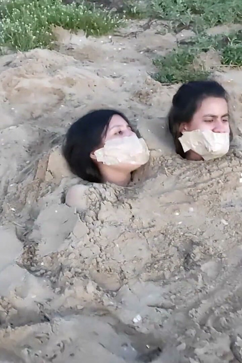 Plaj orospuları tarafından gömüldü!