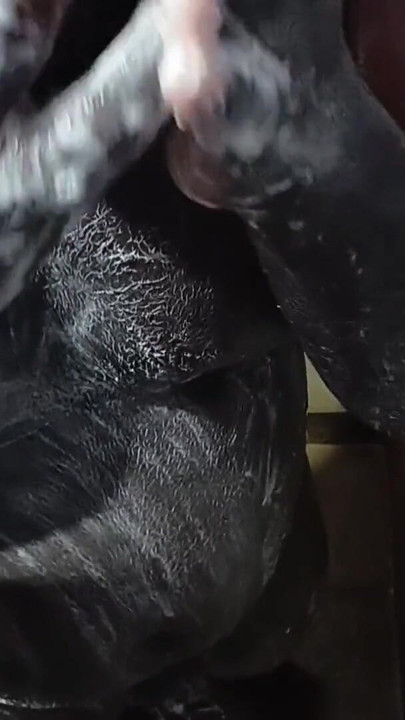 Powerful moment from "shower bathing and handjob cum"