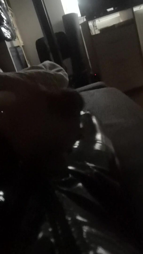 Sissy clit throbbing in latex