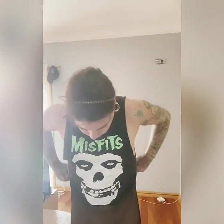 Putting on clothes to stay at home after taking a shower