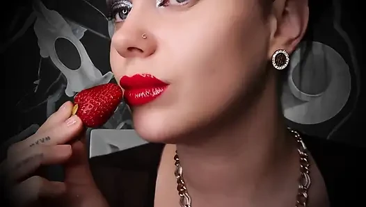 Rayuan lipsberry! Pemujaan, ngocok kontol dan muncrat! JOI