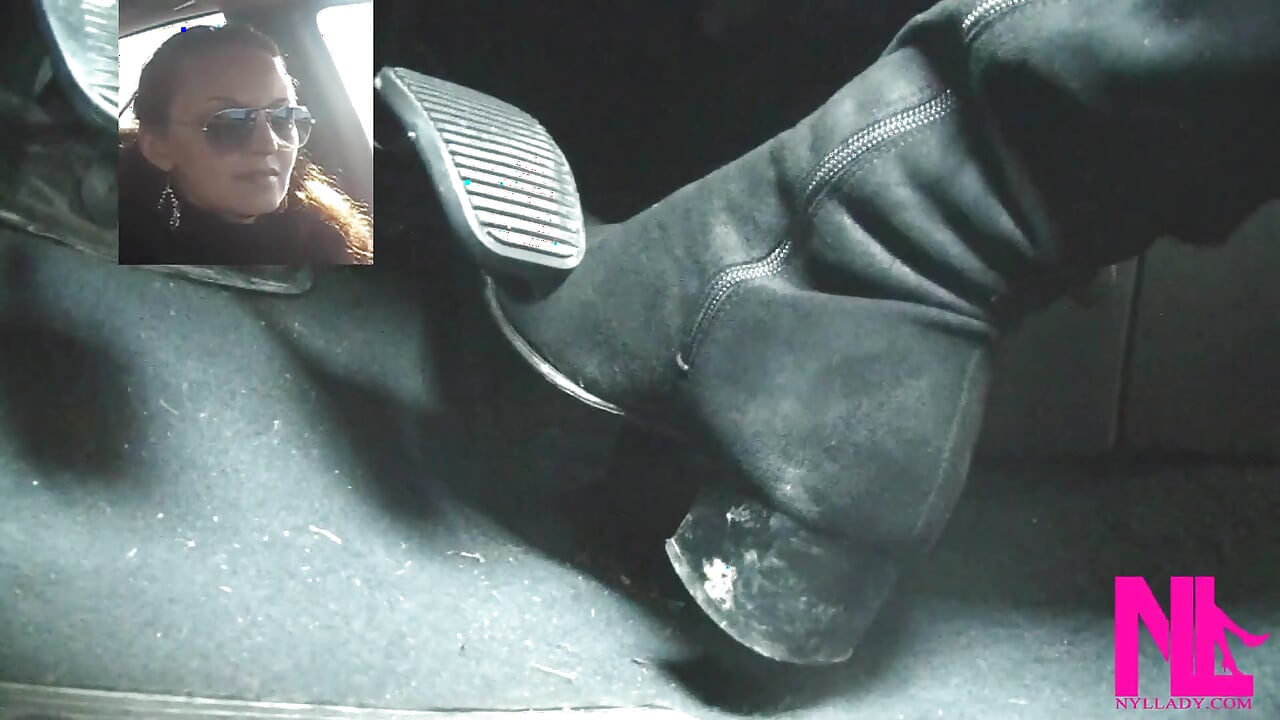 Driving Fast in Black Suede Knee High Boots