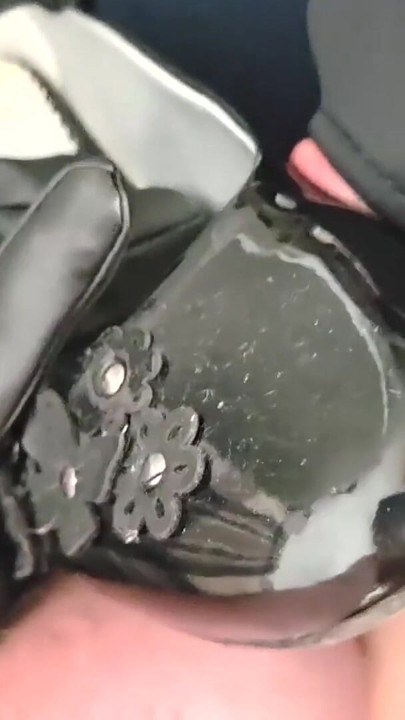My wife's first extreme shoe-gagging experience, and she insists on muliple cumshots on her patent ballerina shoes 35 | Clip 1