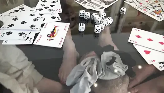 Sock smelling slave playing cards!