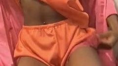 Horny black girl plays with her pussy