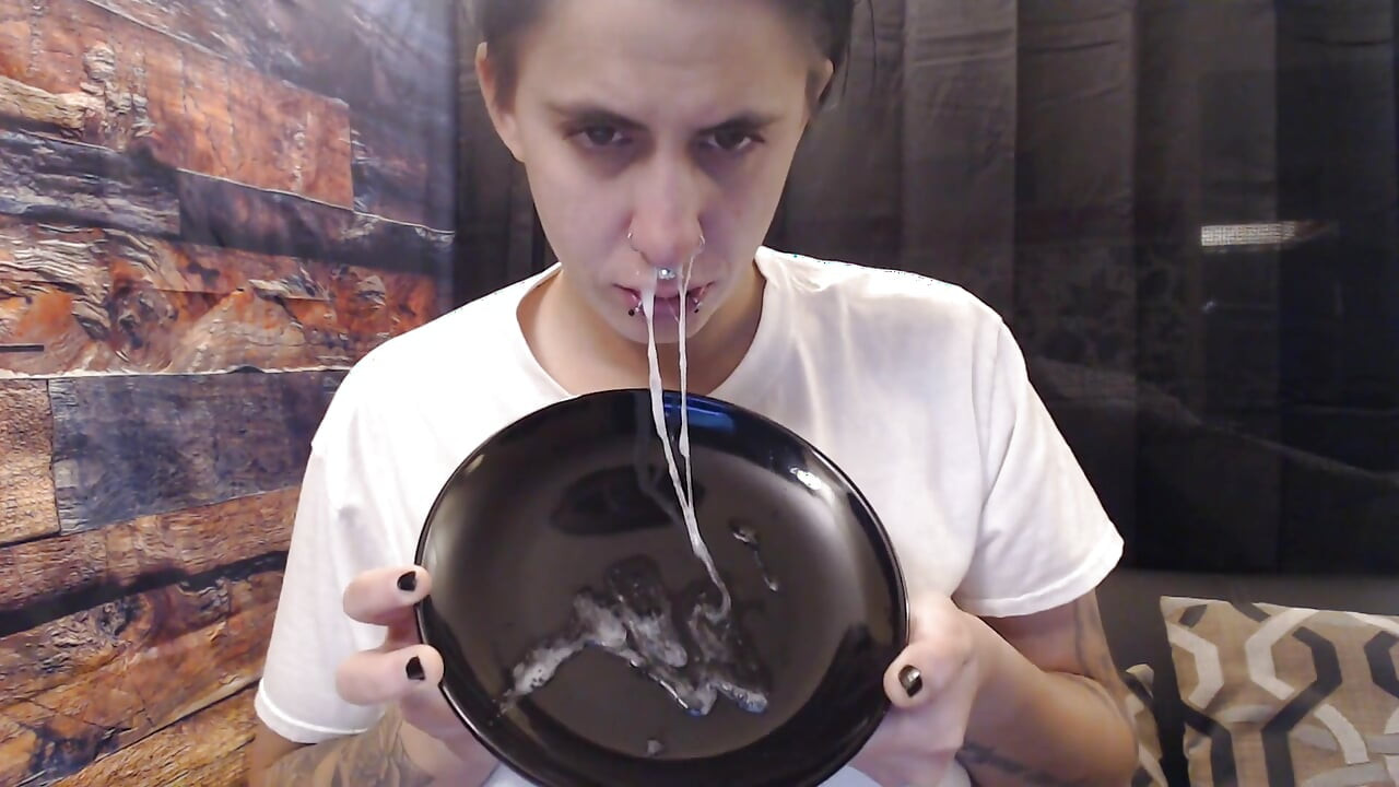 Chunky chewing snot dinner served