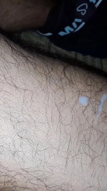 Captivating moment from "Big Cumshot on my leg at night"