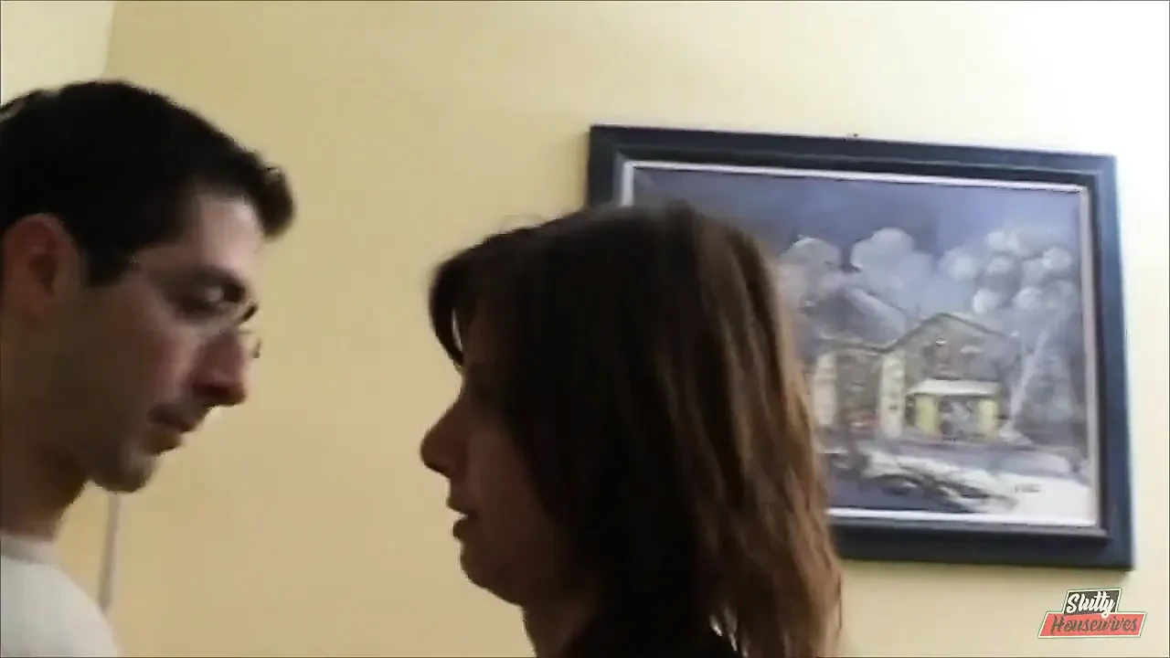 Hot brunette gives blowjob and fucked hard