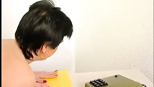 Hot milf sucks a big cock then bends over for a hard fuck