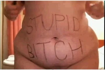 stupid bitch branding herself