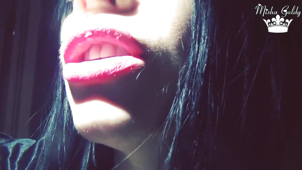 Neon pink lipstick