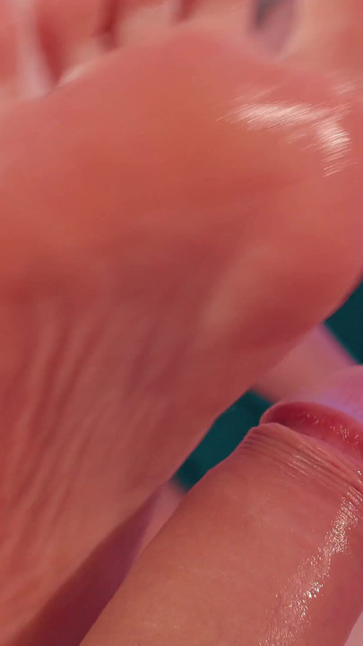 Footjob with Big Ass Teasing and POV - Latina with Big Butt Cheeks and Red Pedicure
