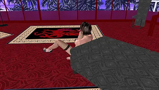 Animated 3D cartoon porno - schönes mädchen masturbiert mit Karotte auf dem boden Mehrere orgasmen