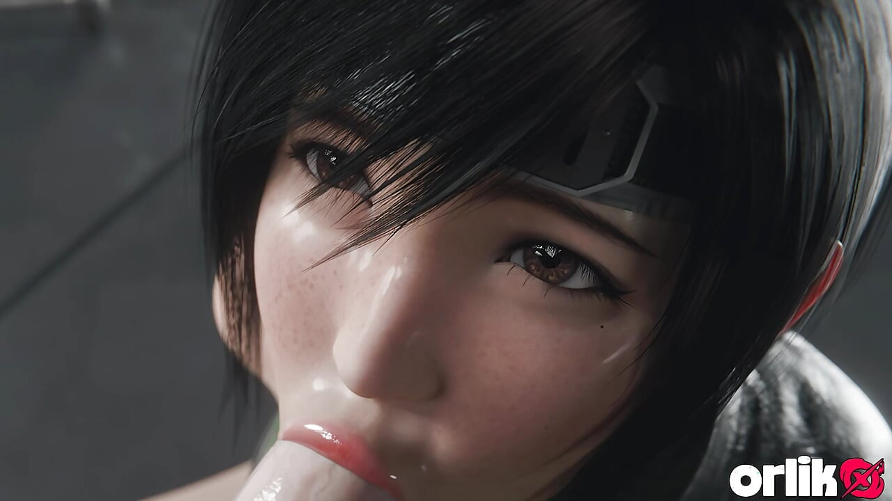 Yuffie Kisaragi 큰 자지 조잡한 오럴 - 깊고 지저분한 3D 애니메이션