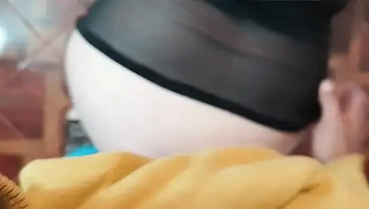 POV I couldn't resist my stepmom's huge butt in doggy style Stepson sneaks into the room and fucks her fat ass
