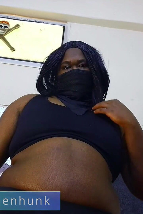 Sissy BBW Strips Tight Pants, Twerks, Takes Dildo & Cums Hard