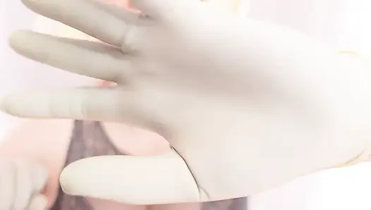 Nyepong dildo pakai sarung tangan medis, crot di wajah! Arya Grander