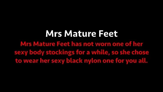 Mrs Mature Feet in a Sexy Bodysuit