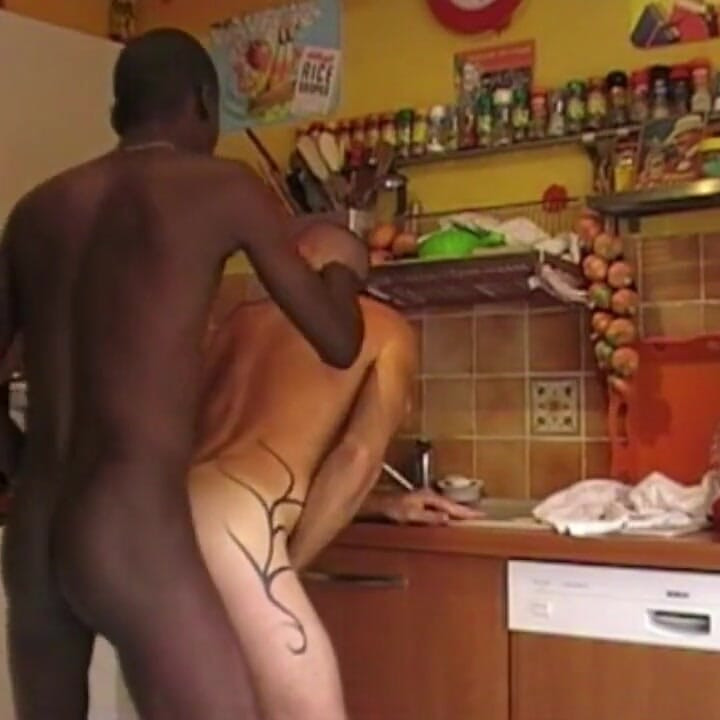 Gay fucked by ebony plumbeer in the kitchen