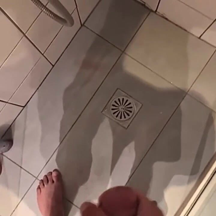 cumshot in the shower