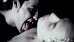 Sexy twink vampire gets his small asshole fucked very rough