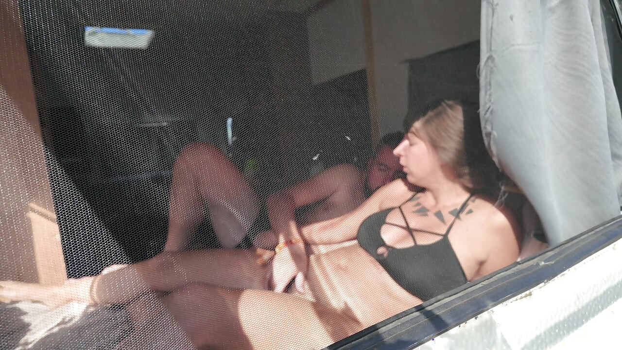 Pregnant couple fucking in a caravan