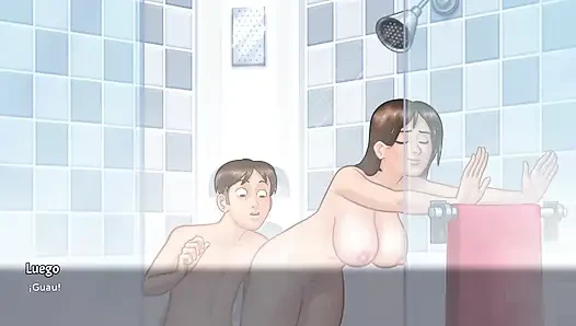 Perverted stepmom invited me to bathe with her to ask me to finish fucking her
